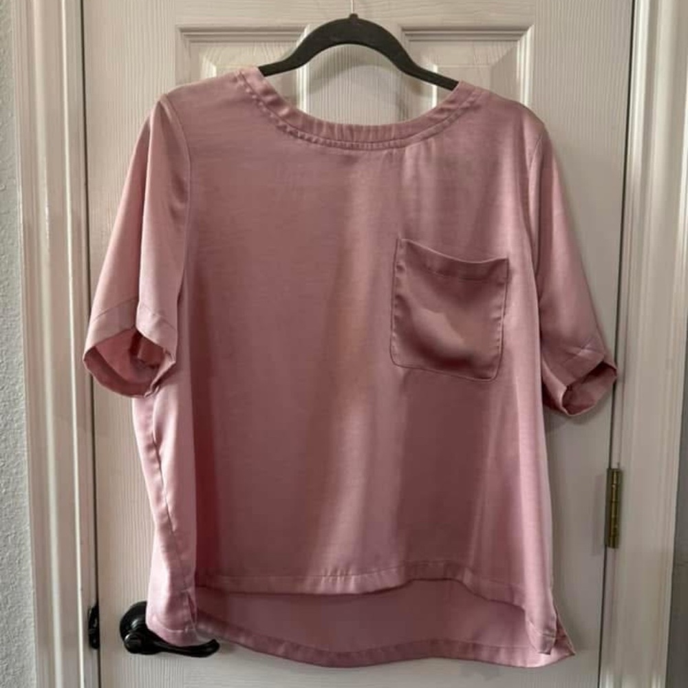 Blush satin top